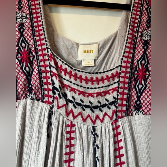 Anthropologie Mauve Bobo Embroidered Dress lined size 8 - Picture 2 of 4